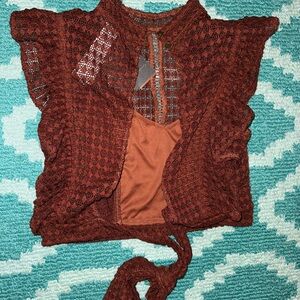 Forever 21 Rust Lace Shrug